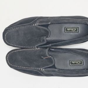 Clarks Men’s Black Suede Slip-On Loafers